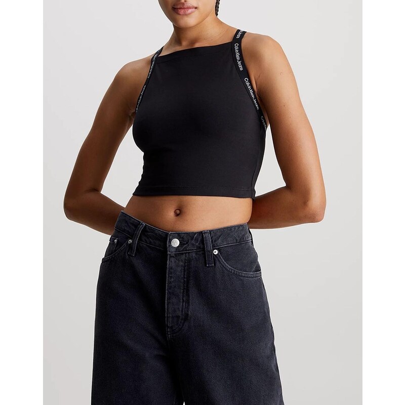 CALVIN KLEIN LOGO ELASTIC STRAPPY TOP