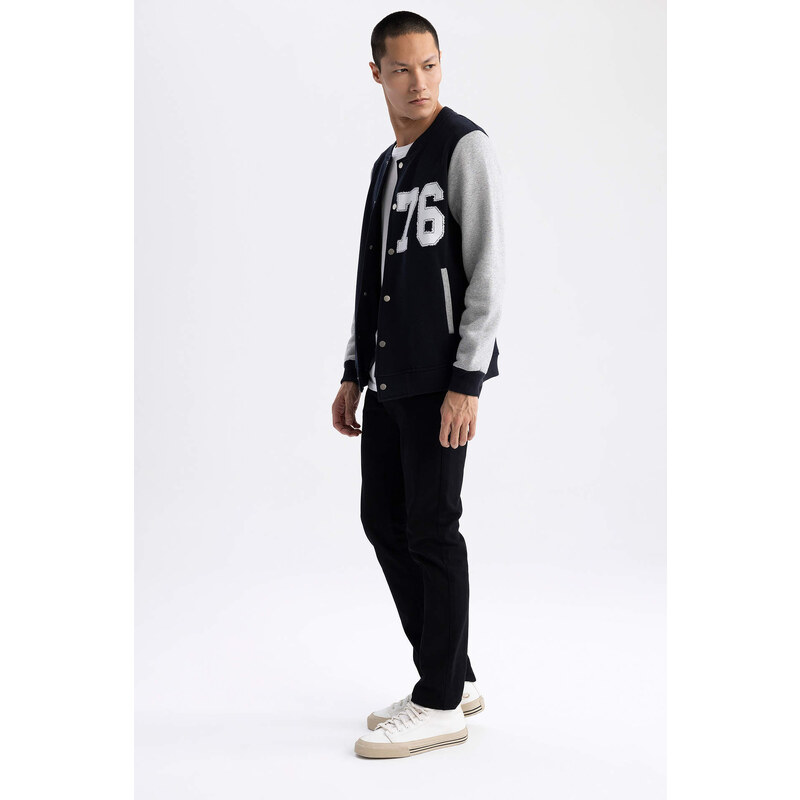 DEFACTO Regular Fit College Collar Bomber Cardigan