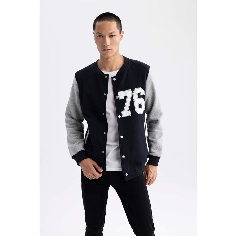 DEFACTO Regular Fit College Collar Bomber Cardigan