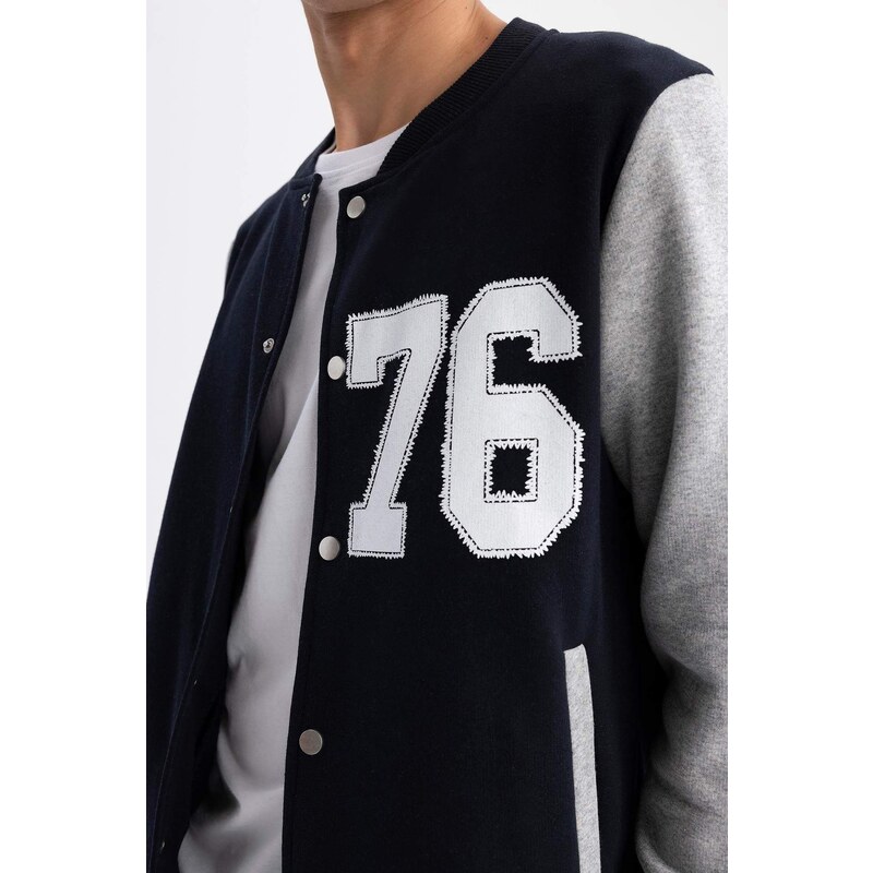 DEFACTO Regular Fit College Collar Bomber Cardigan