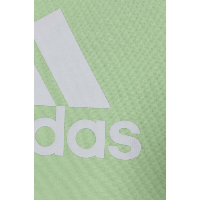 Dětská mikina adidas zelená barva, s potiskem