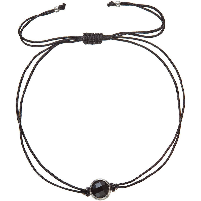 Textilní náramek černý s krystalem 13041.3 black