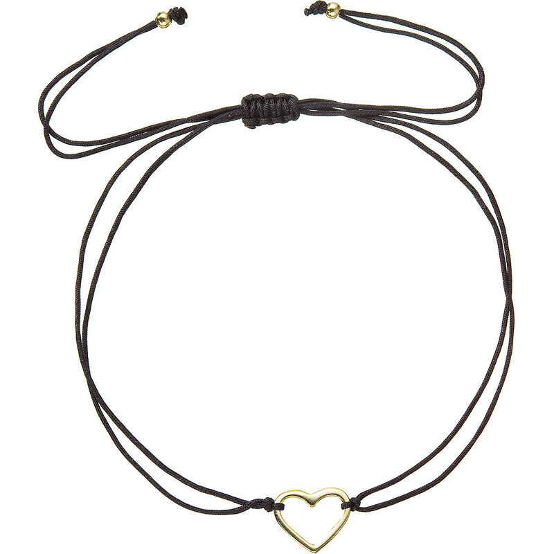 Kabbalah náramek s pozlaceným srdíčkem 13043.3 black