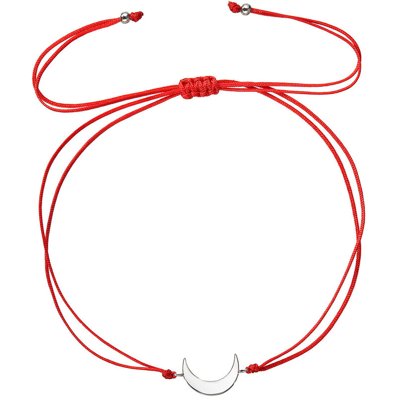 Kabbalah náramek se stříbrným měsícem 13044.3 red