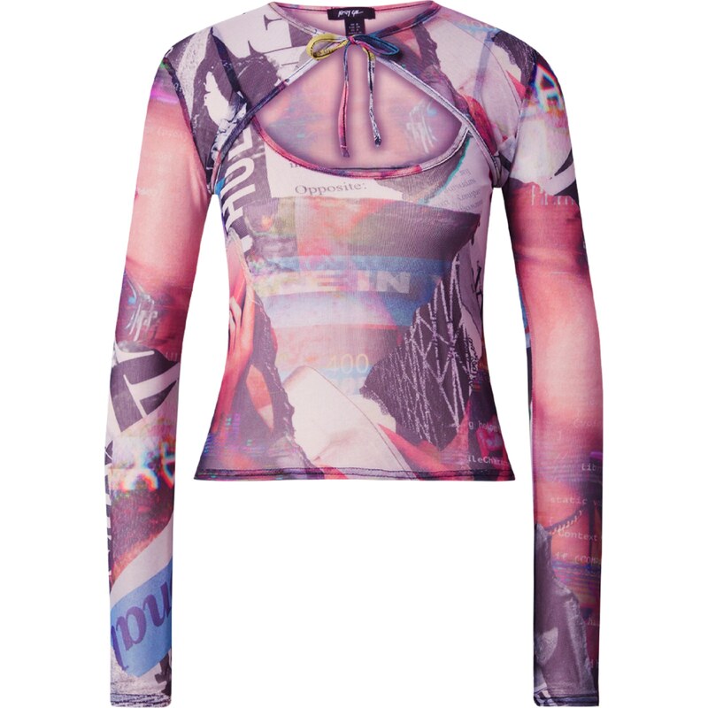 Nasty Gal Tričko modrá / pink / černá / bílá