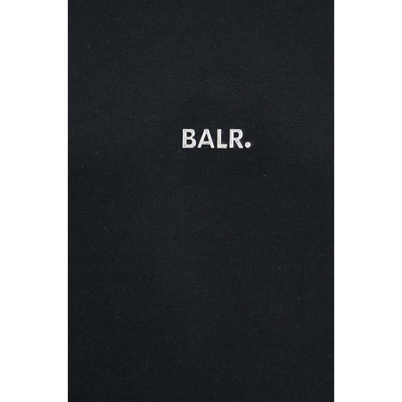 Mikina BALR. Q-Series pánská, černá barva, s kapucí, s aplikací, B1261 1113