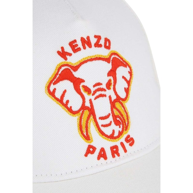 Dětská bavlněná kšiltovka Kenzo Kids bílá barva, s aplikací