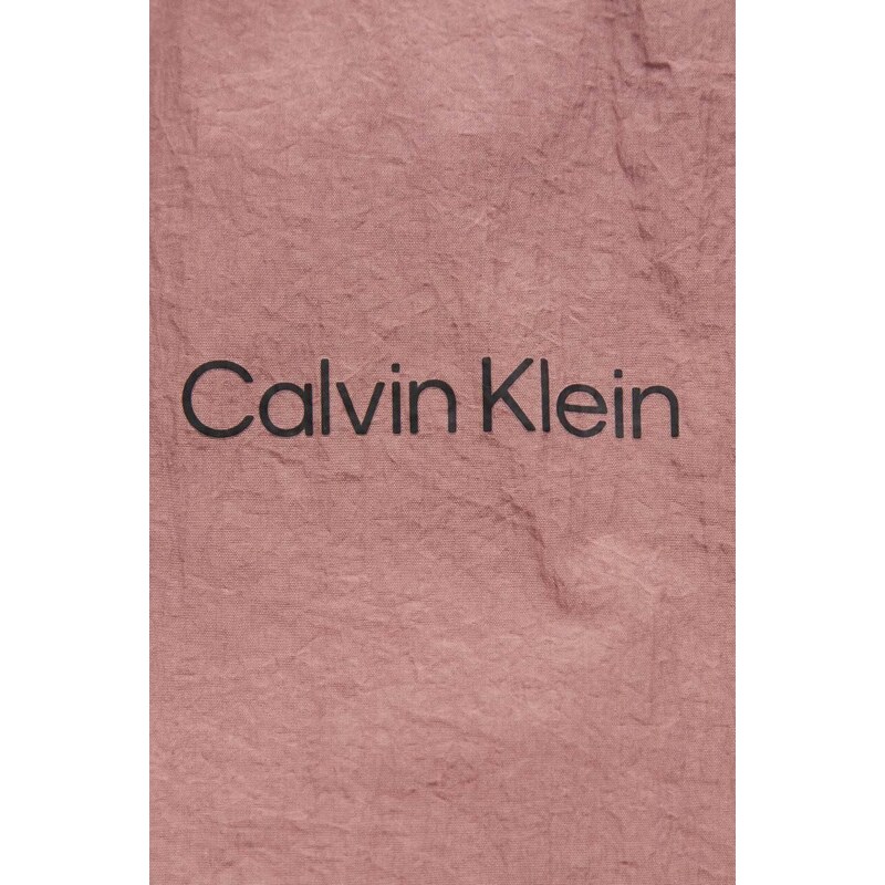 Bunda Calvin Klein Performance dámská, růžová barva, přechodná