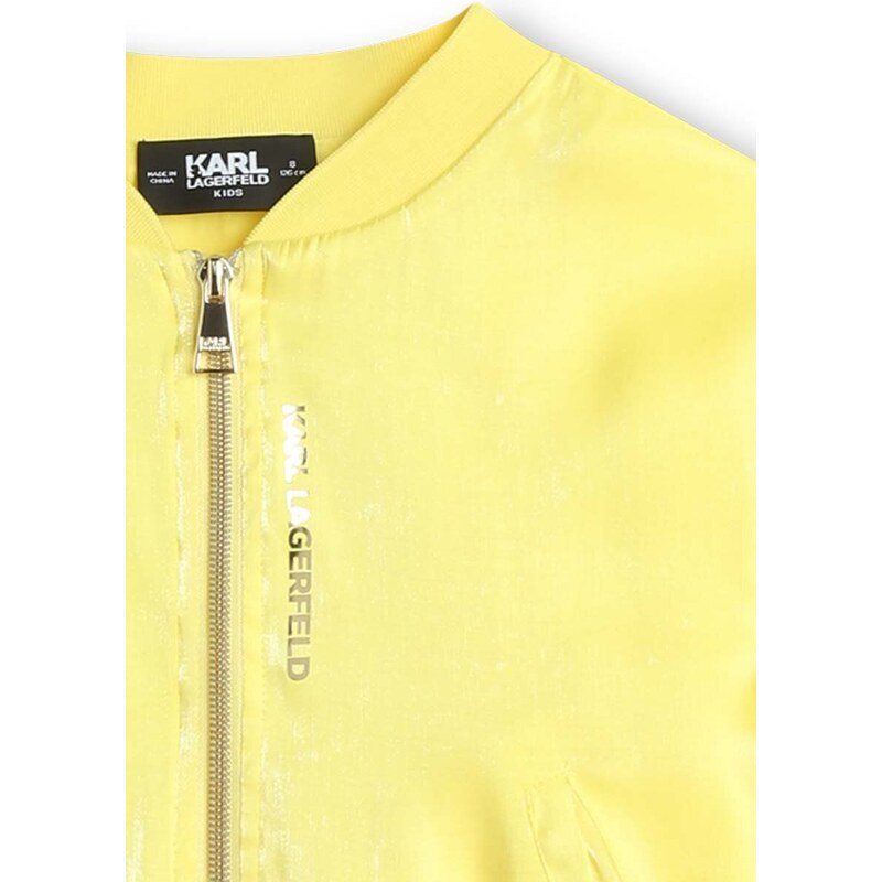 Dětská bunda Karl Lagerfeld žlutá barva