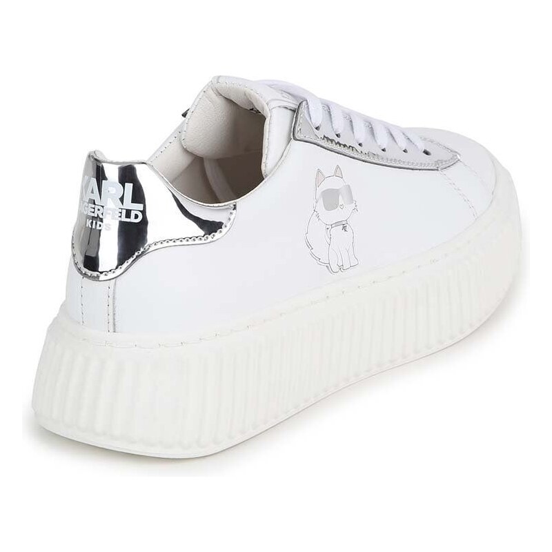 Dětské kožené sneakers boty Karl Lagerfeld bílá barva