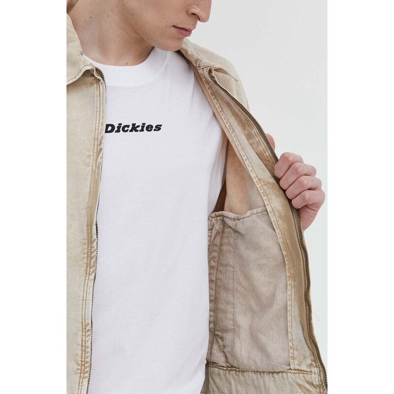 Džínová bunda Dickies NEWINGTON JACKET pánská, béžová barva, přechodná, DK0A4YQN