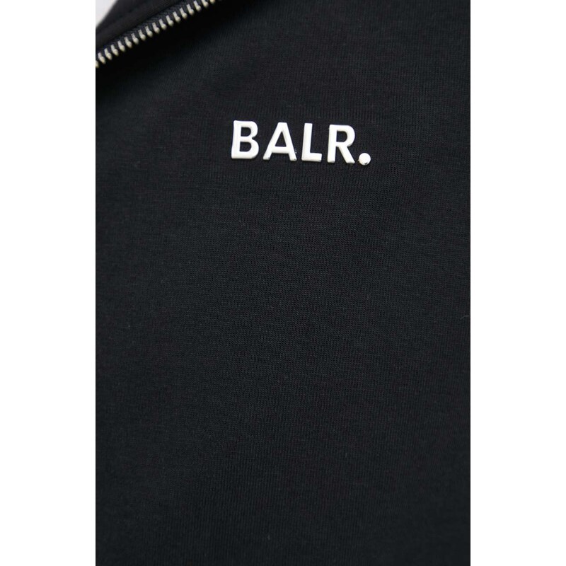 Mikina BALR. Q-Series pánská, černá barva, s kapucí, s aplikací, B1269 1001