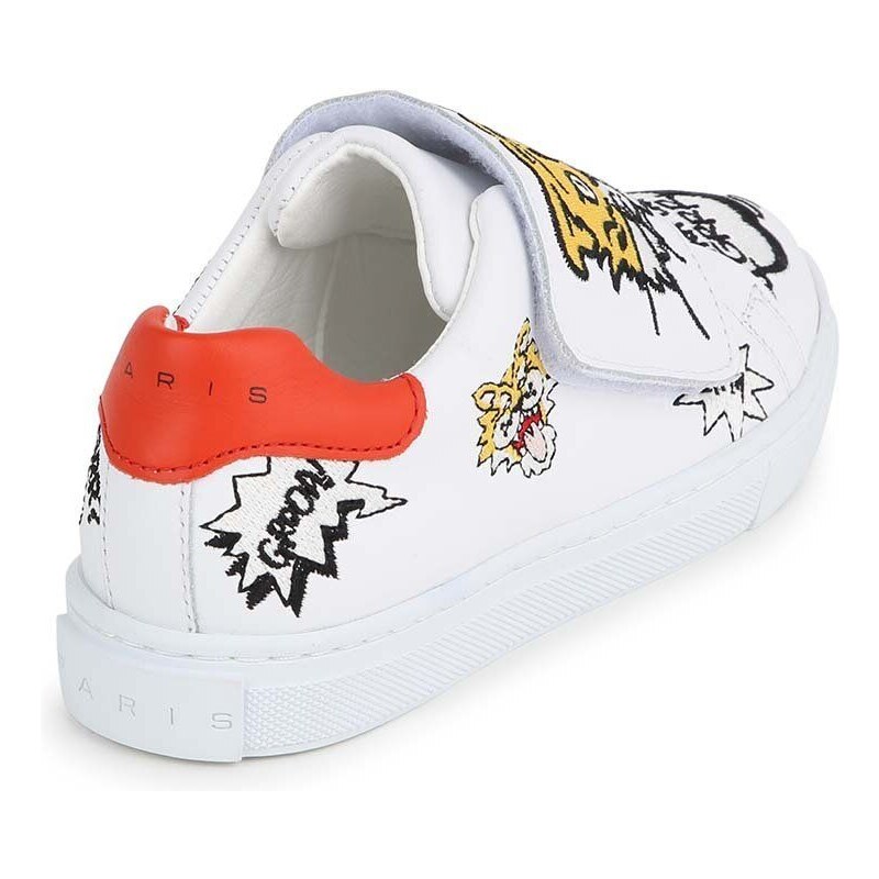 Dětské kožené sneakers boty Kenzo Kids bílá barva