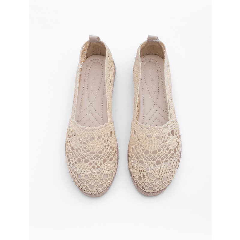 Marjin Women's Knitted Espadrilles Casual Shoes Erlin Beige