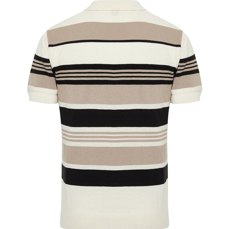 Trendyol Multi Color Regular Fit Striped Knitwear Polo Neck T-Shirt