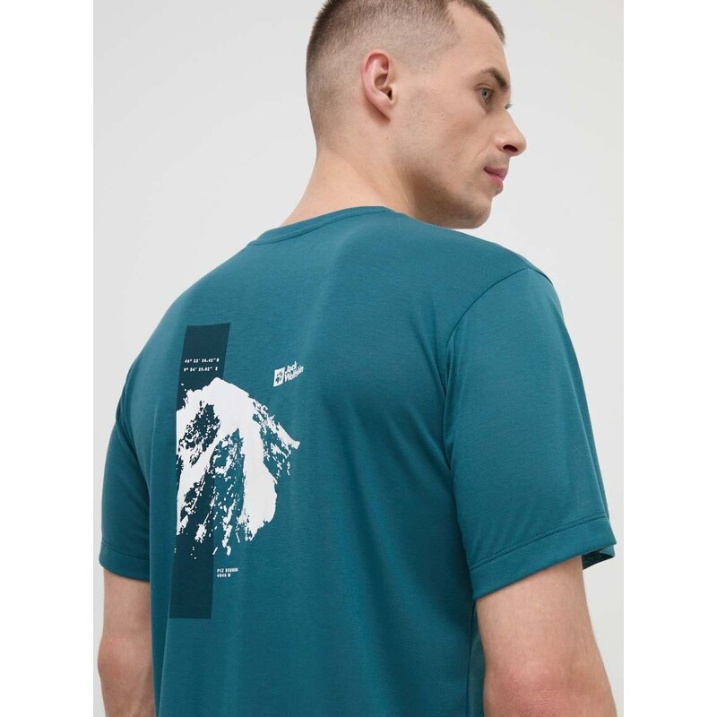 Sportovní tričko Jack Wolfskin Vonnan zelená barva, s potiskem, 1809941