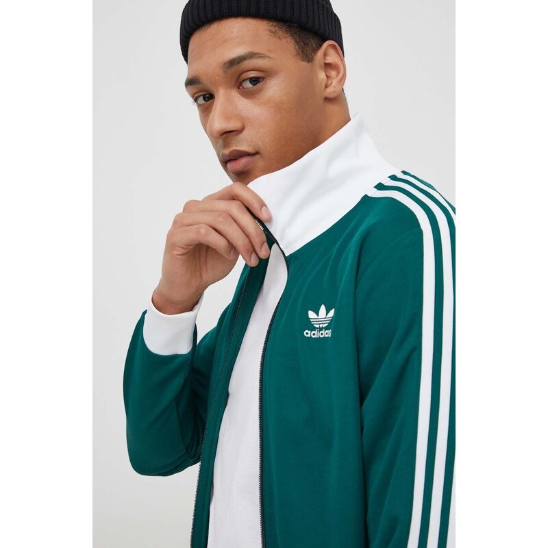 Mikina adidas Originals pánská, zelená barva, s aplikací, IP0417