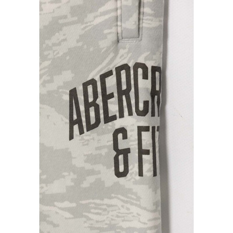Dětské tepláky Abercrombie & Fitch šedá barva, vzorované