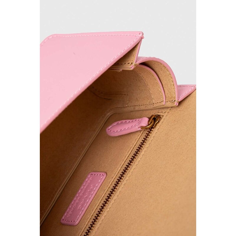 Kožená kabelka Pinko růžová barva, 100204.A0F1