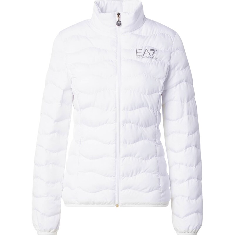 EA7 Emporio Armani Přechodná bunda stříbrná / bílá