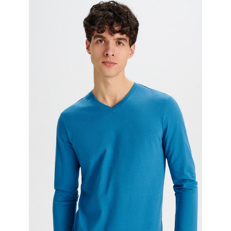 Sinsay - Tričko s dlouhými rukávy - modrá