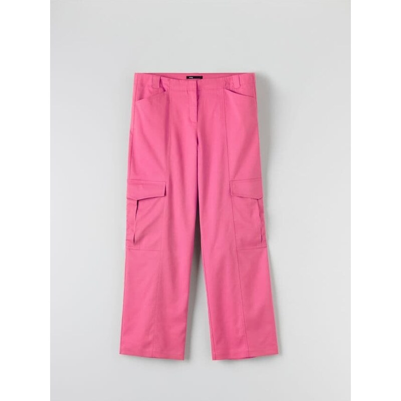 Sinsay - Kalhoty cargo - růžová
