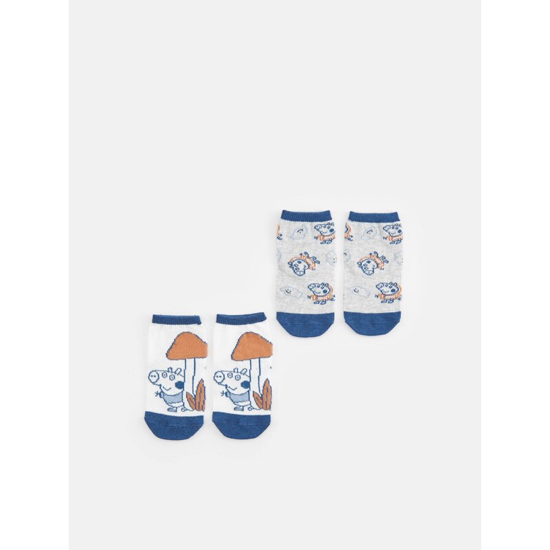 Sinsay - Sada 2 párů ponožek Peppa Pig - námořnická modrá