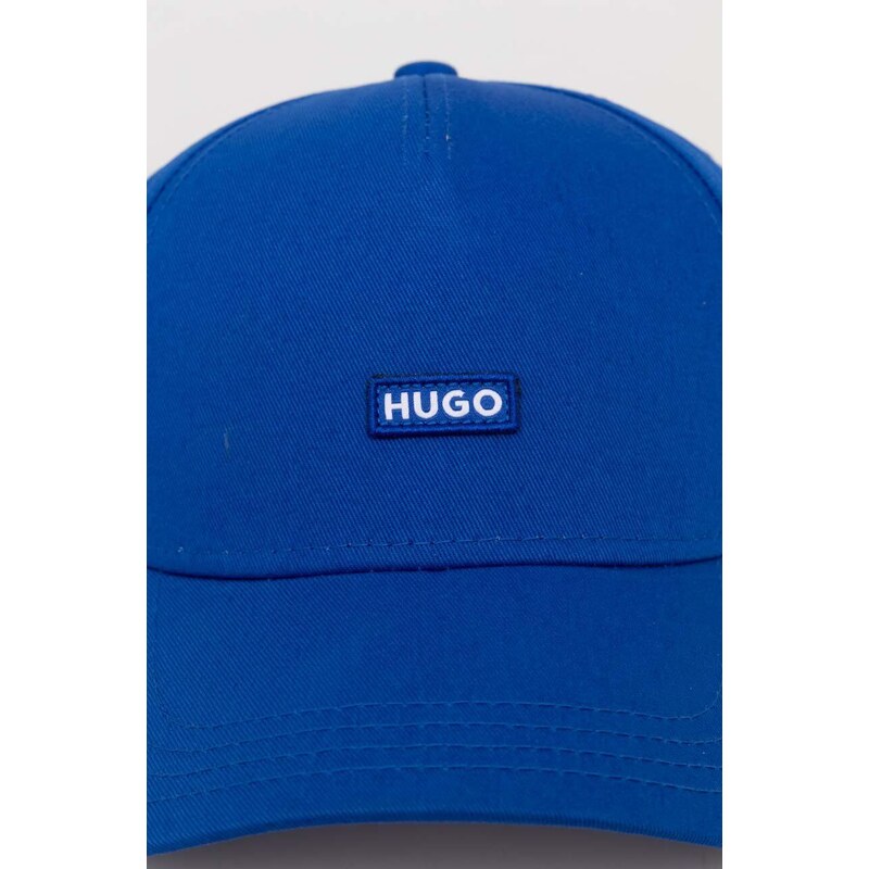 Bavlněná baseballová čepice Hugo Blue s aplikací