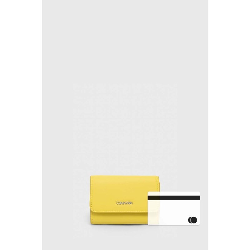 Peněženka Calvin Klein žlutá barva