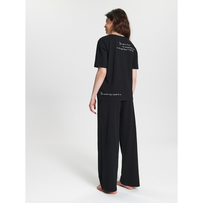 Sinsay - Dvoudílná pyžamová souprava - černá