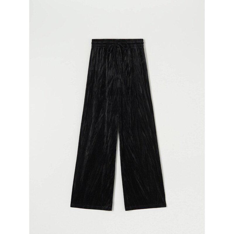 Sinsay - Látkové kalhoty s vysokým pasem - černá