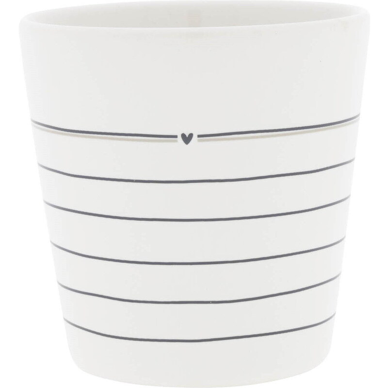 Bastion Collections Keramický latte hrnek White Stripes 300 ml