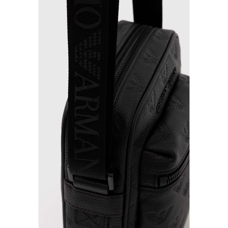 Kožená taška Emporio Armani černá barva, Y4M398 Y142V