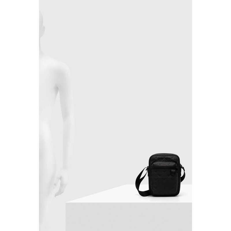 Kožená taška Emporio Armani černá barva, Y4M398 Y142V