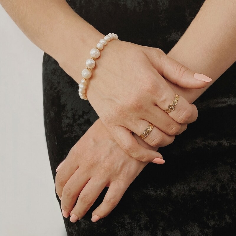 Manoki Luxusní perlový náramek Debora - chirurgická ocel