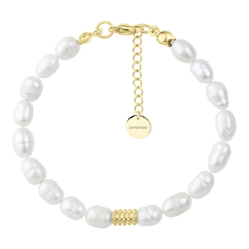 Manoki Perlový náramek Lucia Gold - chirurgická ocel 90105662
