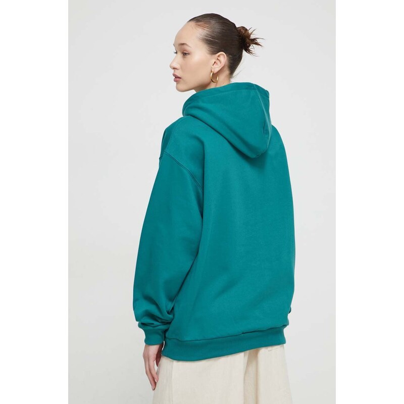 Mikina Kaotiko zelená barva, s kapucí, hladká