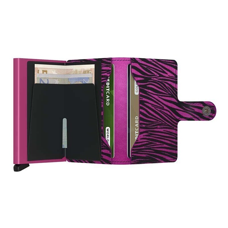Kožená peněženka Secrid Miniwallet Zebra Fuchsia růžová barva