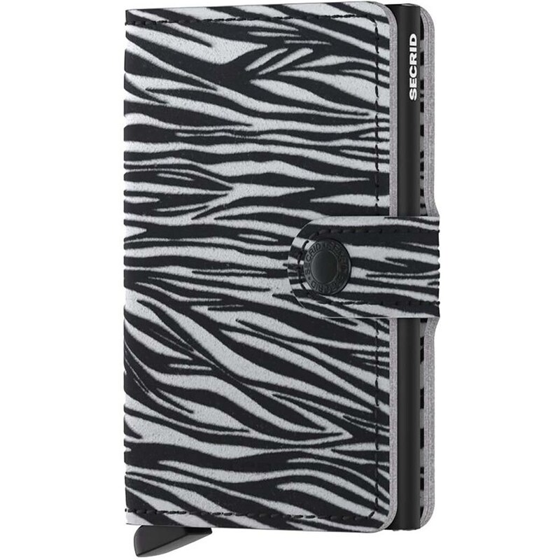 Kožená peněženka Secrid Miniwallet Zebra Light Grey šedá barva