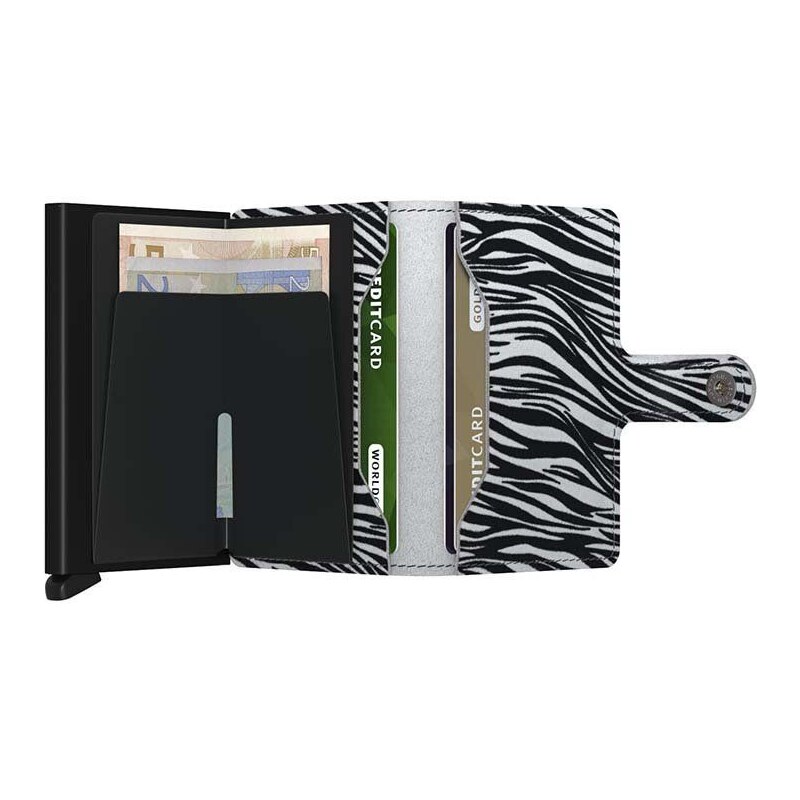 Kožená peněženka Secrid Miniwallet Zebra Light Grey šedá barva