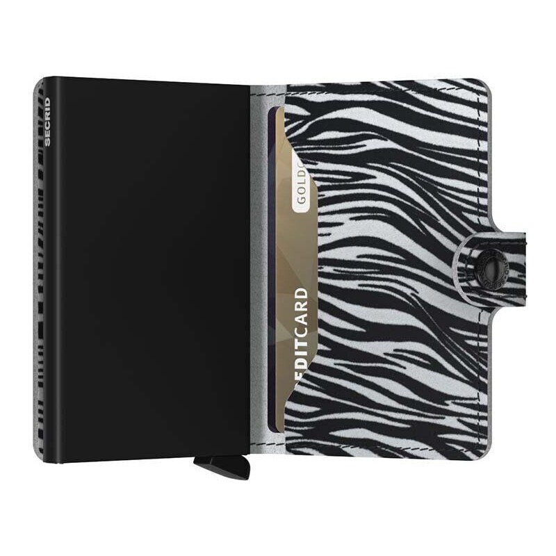 Kožená peněženka Secrid Miniwallet Zebra Light Grey šedá barva