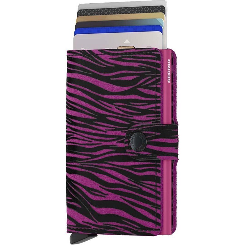 Kožená peněženka Secrid Miniwallet Zebra Fuchsia růžová barva