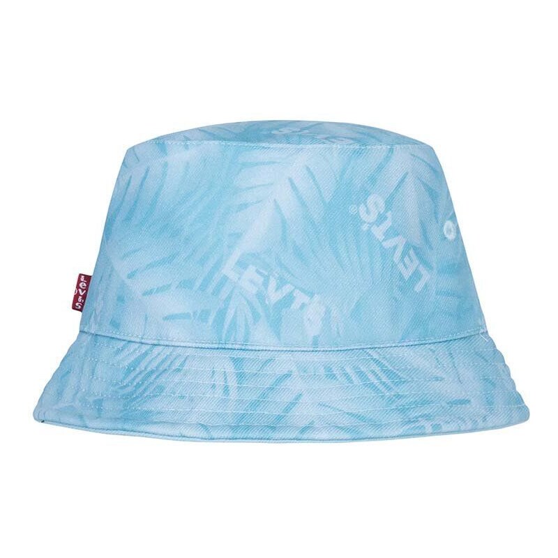 Oboustranná bavlněná dětská čepice Levi's LAN LEVI'S REVERSIBLE BUCKET C tyrkysová barva