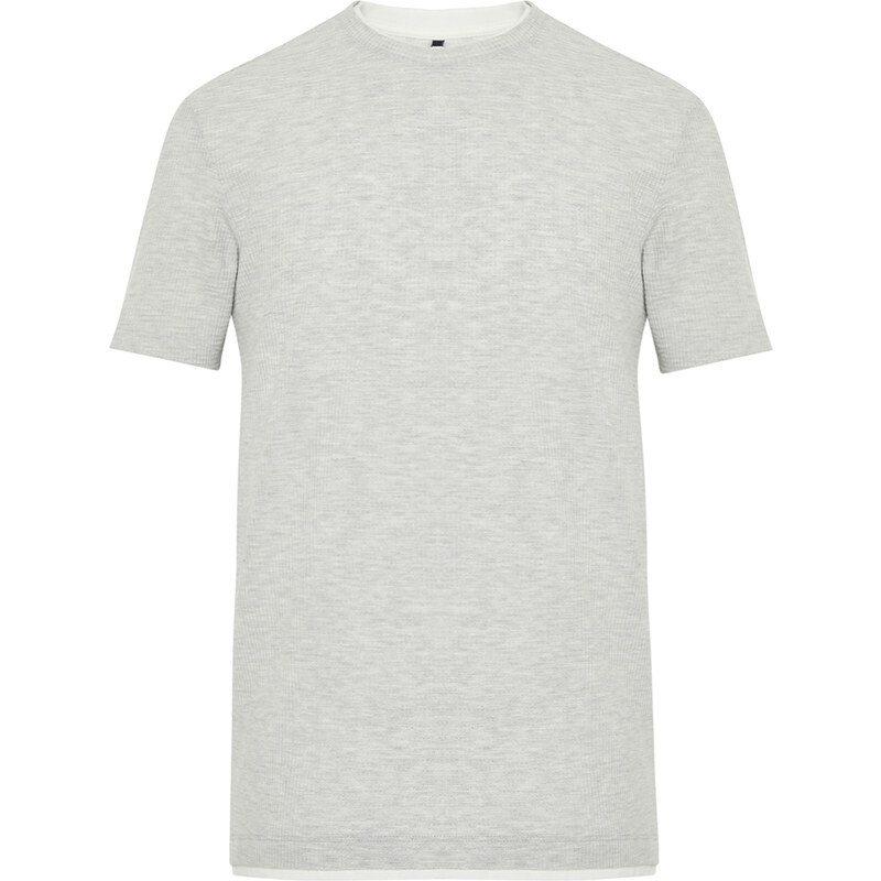 Trendyol Gray Melange Regular/Normal Fit Textured Basic T-Shirt