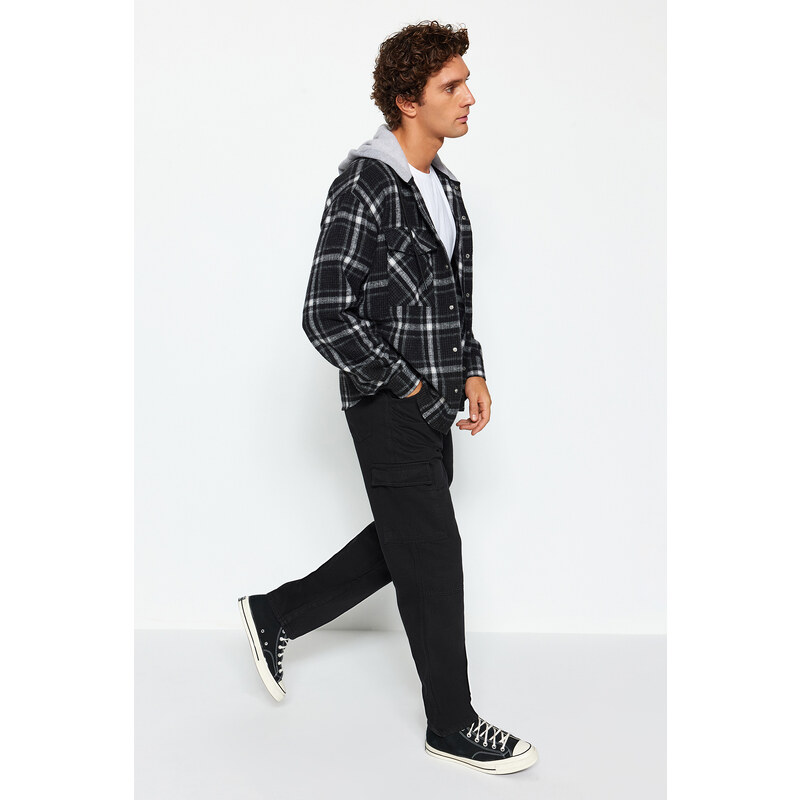 Trendyol Black Pocketed Woven Regular Fit Cargo Trousers