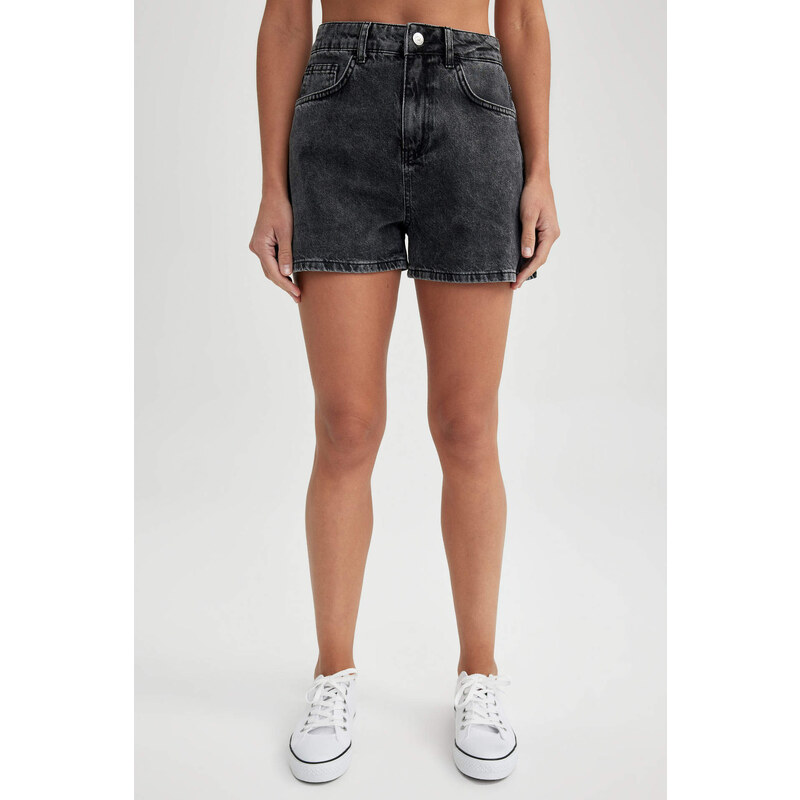 DEFACTO Mom Fit High Waist Jean Shorts