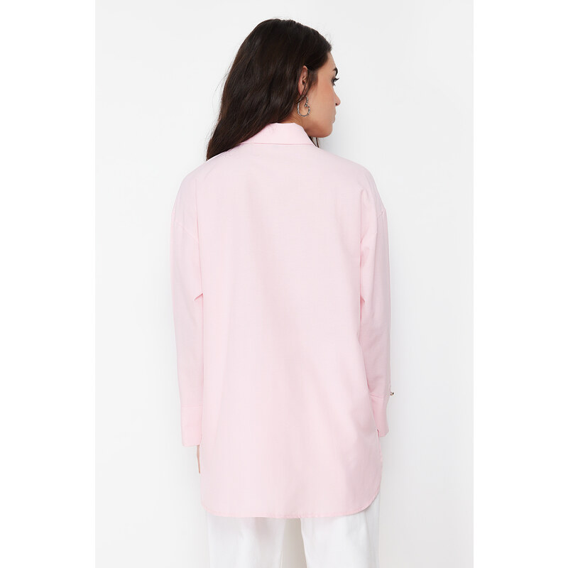 Trendyol Light Pink Cuff Detailed Woven Shirt