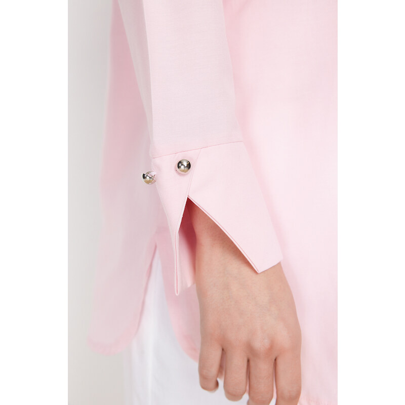 Trendyol Light Pink Cuff Detailed Woven Shirt