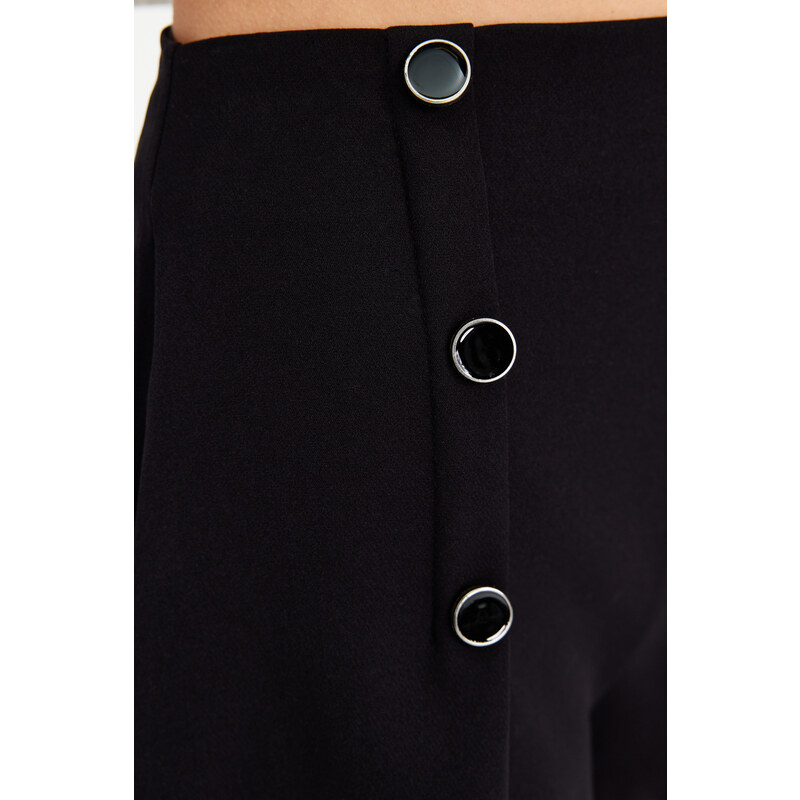 Trendyol Black Button Detailed Woven Shorts