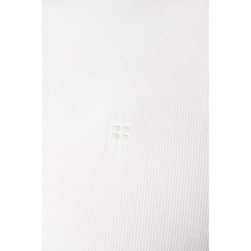 Avva Men's White Easy-to-Iron Classic Collar See-through Cotton Slim Fit Slim Fit Shirt